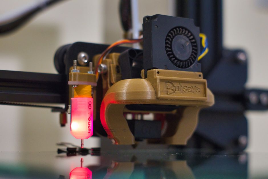 ABS filament printed part inside enclosed 3D printer